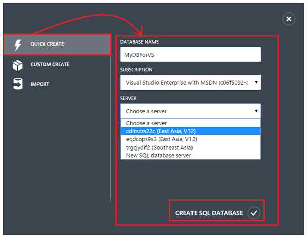 select Custom Create